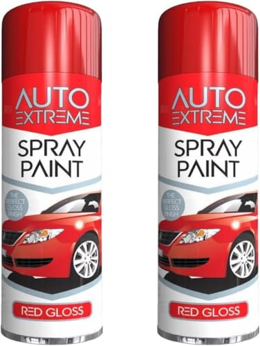 DIOXSTAR All Purpose Red Gloss Spray Paint, Eye-Catching Appearance, Professional-Looking, Suitable For Both Interior And Exterior Applications, 250 ML (2PCS)