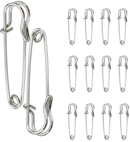 Alfileres de seguridad grandes de 60 mm y 100 mm, juego de imperdibles de acero inoxidable, resistentes a la corrosión, agujas de metal para ropa, manualidades, costura, alfileres de seguridad