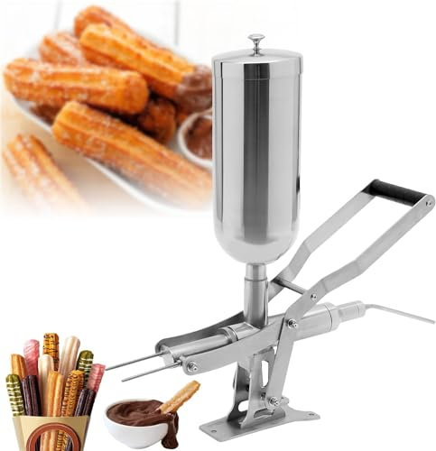 Máquina Manual para Hacer Churros, 5L, Donuts españoles, postres, Churros, máquina de llenado de Mermelada de Chocolate de Acero Inoxidable