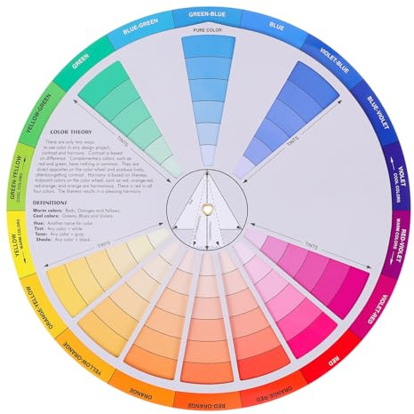 Operitacx Cerchio dei Colori, 23 cm, Strumento di apprendimento dei Colori, per artisti, Nail Art e Concetto di Colori, per Imparare la Ruota dei Colori Creativa per dipingere e lavori manuali