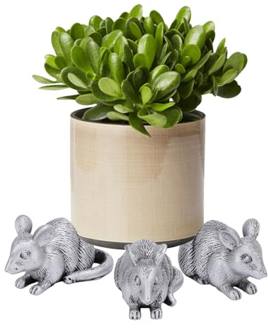 Tissting 3 Pieds de Pot de Fleur Souris en Résine, Hauteur 5Cm (2) pour Drainage Ventilation-Décoration Animalière Originale pour Intérieur Extérieur, pour Pots de Fleurs, Jardinières, Orchidées
