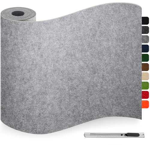 Feutrine Autocollante Gris Clair, Patins pour Meubles, Patin Chaise, 40x200cm 3mm d'épaisseur Feutre Auto-adhésifs, Antiderapant Feutrine Tampon Chaise pour Meuble, Cadre, Voiture, DIY