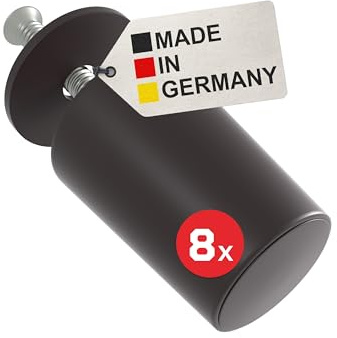 BAUHELD® Closed Roller Shutter Stopper, 27 mm, Pack of 8, Made in Germany, Plastic Stop Stopper, Stop for Roller Shutters with Screws, Suitable for Roller Shutter Armoured Slats, Brown