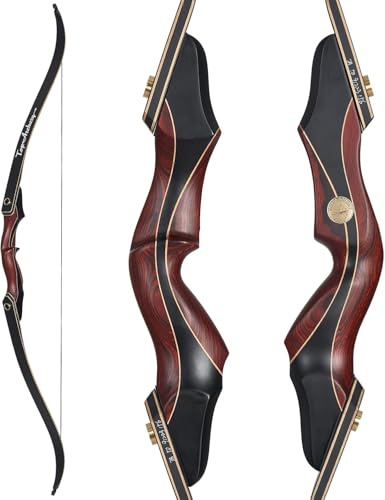TOPARCHERY 60 Inch Takedown Recurve Bow, 30-50LB Right Hand American Longbow for Beginners & Intermediate Adult Archers, Handmade Wooden Riser for Hunting Target Practice