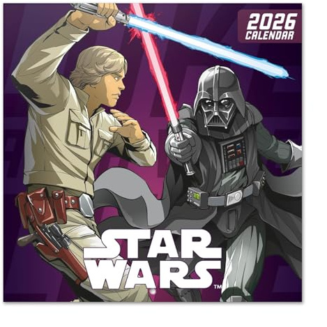 Grupo Erik Calendario 2026 pared Star Wars - Almanaque pared 2026 : Planificador mensual Con espacio para Anotar, Ilustraciones y Fácil de colgar (30x30cm)