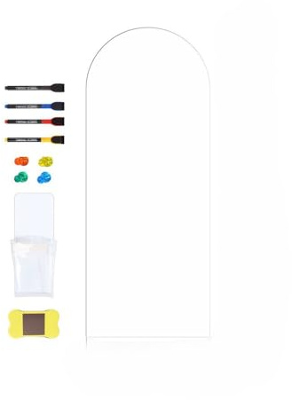 URPIZY interaktiv magnetisk tavla väggtatuering för barn: lärande och lek med krittavla för att klistra på, kompatibel med magnetiska leksaker, 40 x 89 cm, inklusive krita och duk