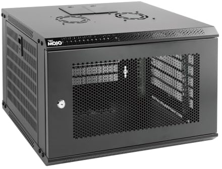 Tecmojo 19 tum 6U 450mm djup Nätverksskåp, Väggmonteringsserverskåp, IT-Nätverksrackhölje, Låsbar Dörr och Sidoväggar, Perforerad Dörr, Platt Förpackning, Svart