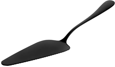 Ipetboom Pala per Torte in Acciaio Inox Placcata, Spatola Seghettata Nera per Fette di Pizza e Formaggio, Facile da Pulire, Utensile da Forno per Caffetteria e Casa