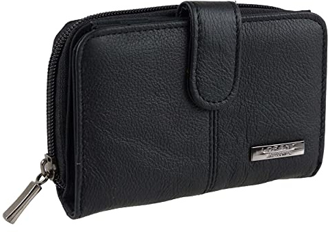 Lorenz Ladies Zip Around Purse Black