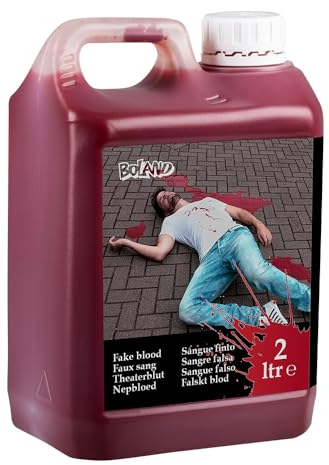 Boland 72243 - Sang de théâtre, 2 litres en bidon, Faux Sang, Sang de Film, Faux Sang, Effet spécial, plaies, Maquillage, Halloween, fête de thème, Carnaval