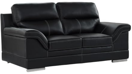 Vente-unique - 2-Sitzer-Sofa, aus BÅffelleder, Schwarz