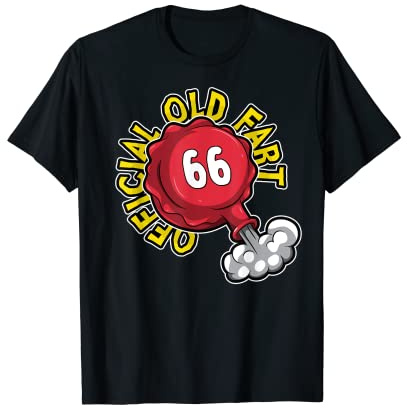 66th Birthday Official Old Fart Funny Red Whopee Cushion T-Shirt