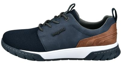 bugatti Herren Low-Top Sneaker, Männer Halbschuhe, Wechselfußbett,schnürschuhe,schnürer,straßenschuhe,Sportschuhe,dunkelblau (4100),44 EU / 9 UK