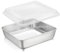 Herogo Moule à gâteau, en acier inoxydable, profond, avec couvercle, plaque de cuisson carrée, plaque de cuisson, lasagna, finition miroir et passe au lave-vaisselle (24x5 cm)