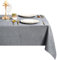 DWCN Grau Tischdecke Leinenoptik Abwaschbar Tischwäsche Wasserabweisend Tischtuch für Esszimmer, Garten, Party, Hochzeiten oder Haushalt,135x160cm