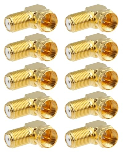 10 Stück F Stecker Winkel Sat Adapter, Sat Winkelstecker 90 Grad F-Adapter Für Antennenkabel Satellitenkabel Koaxialkabel Winkeladapter 90° Grad Für F-Stecker Und F-Buchsen Praktische Lösung