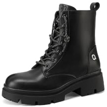 QUEEN HELENA Anfibi Stivaletti Casual Lacci con Strass Scarponcini Donna X31-68 (Nero, Sistema Taglie Calzature EU, Adulto, Donna, Numero, Media, 39)