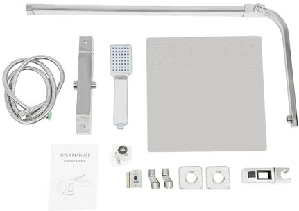 Duschsystem Mit Thermostat Duscharmatur System Duschset Regendusche Duschkop Handbrause Edelstahl DuschsäUle Armatur Kopfbrause Und Regenbrause Verstellbarer Duschstange Komplettset FüR Badzimmer
