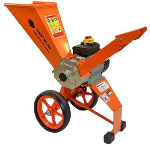 FM4DDE-EU-ADJ 4 PS Elektrischer Holzschredder mit verstellbarem Trichter - Zerkleinert Äste bis zu 50 mm (2 Zoll) Durchmesser (Holzhäcksler)