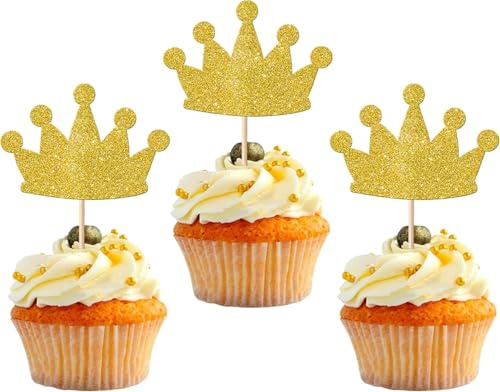 24 coronas para decoración de tartas con purpurina, princesa, mini corona, decoración para tartas, para baby shower, princesa, temática de cumpleaños, bodas, fiestas, decoración de pasteles, color