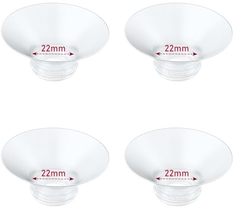 4 inserti flangiati da 22 mm compatibili con Momcozy M9/M6/M5/S12 Pro/V1 Pro/V2 Pro, per Spectra/Medela/MomMed/eufy/Lansinoh/Elvie, ricambio per parti Momcozy
