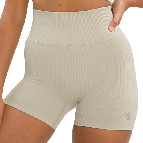OCEANSAPART Maya Pantaloni da ciclismo da donna a costine – Squadproof e coprenti – Pantaloni corti sportivi con design a vita alta – comodi pantaloncini da palestra per yoga, pilates e fitness