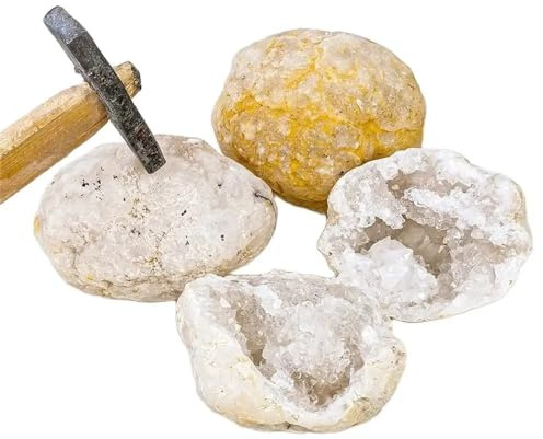 ITCLEYMDZV Decorative Ornaments Crystal unopened Agate geode Crystal Crystal Cluster Cave Collection (Size : 220-300g)