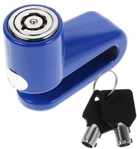 SHINEOFI Candado de Freno de Disco Mini Antirrobo Azul, Bloqueo de Disco Sistema de Alarma para Motocicletas, Bicicletas Eléctricas y Scooters, Accesorio Pequeño y Portátil para Seguridad