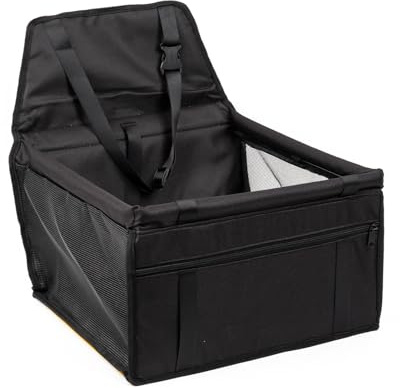 Asiento elevador para perros – Cama portátil para mascotas, soporte de seguridad con correa de clip | Transportador de coche elevado y cómodo para carreras pequeñas, comodidad
