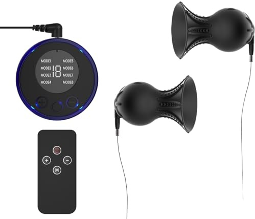 Electric Stimulation Nipple Trainer Set for Adults, Breast Cup Suction Pump with Adjustable Stimulation Modes, Nipple Sucker BDSM Accessory for Couples, Lightweight Personal Wellness Kit