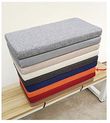 bandezid Lange Sitzkissen Pads Stuhlauflage Gartenmöbel & Rückenkissen Mit-Orange 120×50×5cm(47×19×2in)