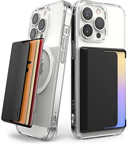 Ringke Magnetic Side Slot Card Holder (1 Pezzi) Compatibile con MagSafe Cover, Magnetica Porta Carte Rigida PC Portafoglio Custodia per Cellulare - Black Nero