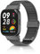 KoGiio Armband für Xiaomi Redmi Watch 3, Männer und Frauen Atmungsaktiv Ersatzarmband, Gewebte Edelstahl Mesh Metall Uhrenarmband für Xiaomi Redmi Watch 3 - Schwarz