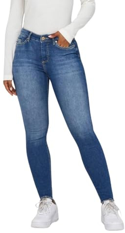 ONLY Damen Jeans ONLBLUSH MID SK ANK RW DNM REA1319 NOOS 15293282,Medium Blue Denim,M / 30L
