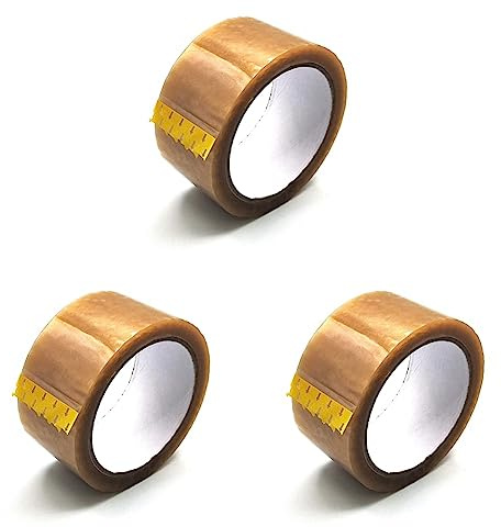 RAYLU PAPER® - Rollos de Precinto, Cinta Adhesiva para Embalaje de Cajas de Envío Resistente y Extra Fuerte, 66 metros x 50 mm de ancho (1 unidad, Transparente) (Paquete de 3)
