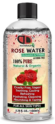 100ml | Pure Natural Organic Rose Water Face Astringents, Beauty, Skin, Face Tonner Restores Skin Ph Balance, Suitable for All Skin Types 100% Vegan (100ml Cap)