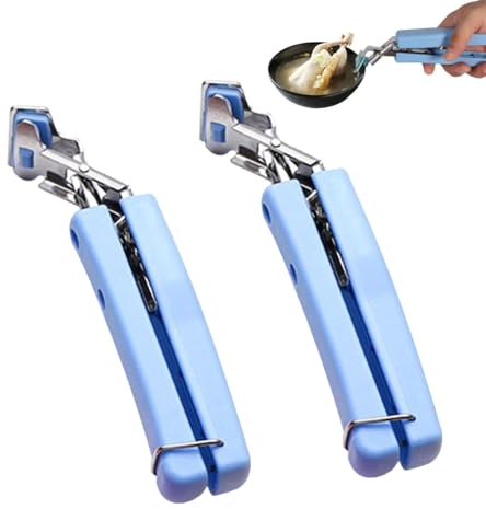 2 Pièces Pinces pour Bol de Cuisine, Pinces pour Bol pour Plaque Chauffante, pour Déplacer les Bols, Assiettes, Plateaux Dans des Casseroles Instantanées, Micro-Ondes, Fours (Bleu)