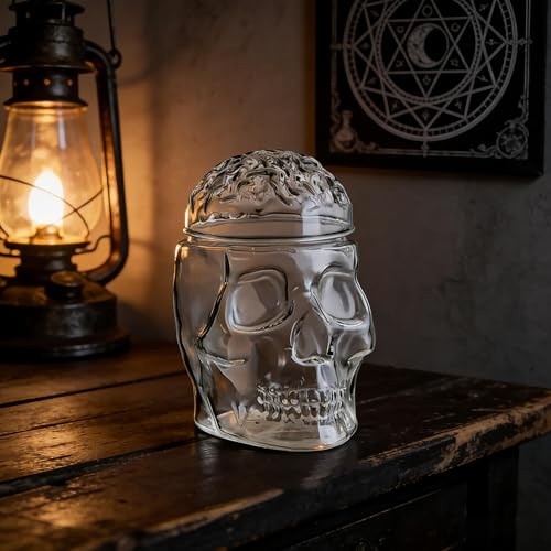 Whiskey Bourbon Tequila Decanter Red Wine Filter Liquor Dispenser Carafe Decanter for Alcohol Personalized Gifts Retirement Gifts Gadgets Stuff for Cool Men Gifts Groomsmen (Brains Skull-1000ml)