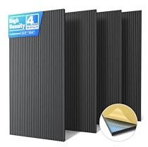 4 Pack Large Acoustic Panels Sound Absorbing with Self-Adhesive, 47.2”*23.6”*0.36” High Density Sound Proof Foam Panels for Walls, 3D Vertical Soundproof Wall Panels for Home Studio Office Decor-Black