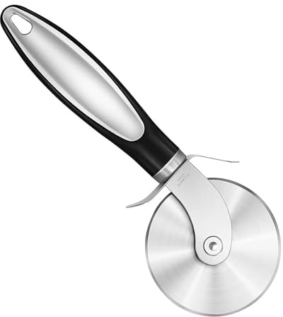 Pizzaschneider, Pizzaroller, Pizza Schneider, Pizza Cutter, Pizzaroller Aus Edelstahl, Für Große Und Kleine Pizza(Schwarz)