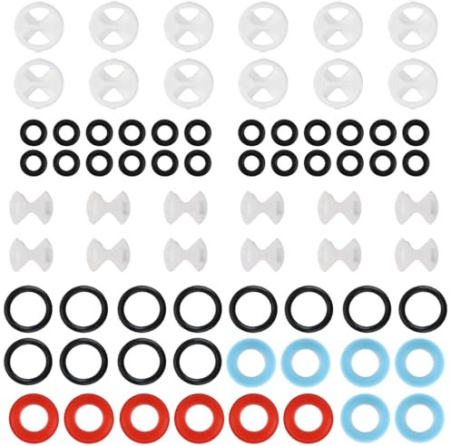 72 Pcs Tap Washers Assorted Uk, Kitchen Tap Washers for Mixer Taps, Repair and Replacement Kit for Leaking Faucets in Bathrooms, Kitchens, And Offices