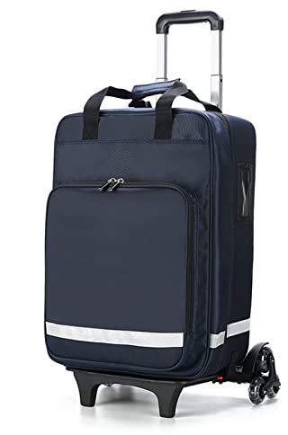 First Aid Kit Bag on Wheels, Detachable Trolley First Responder Bag, Empty Nurse Roller Bag with Removable Dividers for Home Visits and Hospice Care, Ideal for Doctors and Nursing Students