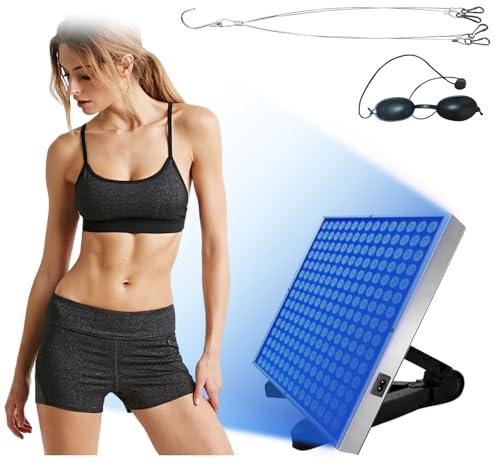 Bräunungslicht Solarium Portable Tanning Lamp für Home Gesichtsbräunung Tageslicht für Gesicht und Körper für zu Hause with Adjustable Stand and Hanging Hooks (Blau)