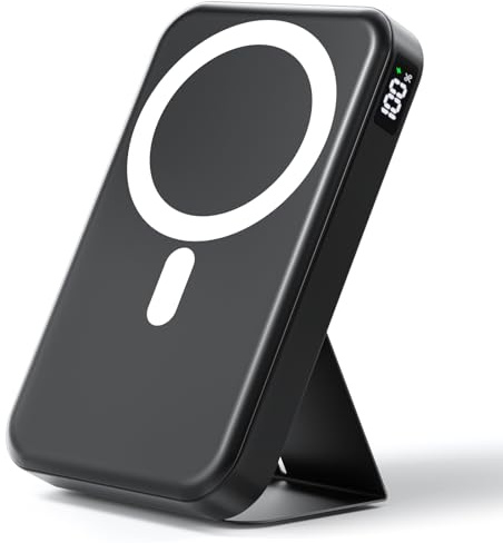 Powerbank für MagSafe,Magnetische Power Bank für iPhone 10000mAh,22,5W PD Schnellladegerät mit USB-A & USB-C Ein-/Ausgang,Kabellose Powerbank mit LED-Anzeige,Externer Akku für iPhone 17/16/15/14/13/12