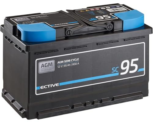 ECTIVE 80Ah 12V 800A AGM Starterbatterie - wartungsfrei Autobatterie für PKW 95Ah (C100)