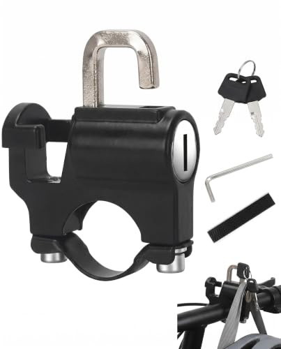 BTACGWP Candado Casco Moto, 1 ud Gancho Antirrobo Manillar 22-28 mm, Candado Universal con Llaves, Bloqueo Seguro Anti-Robo para Motocicleta y Scooter, Instalación Rápida