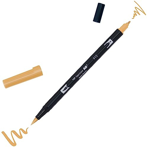 Tombow ABT-912 fiberpenna dubbel borste penna med två spetsar, pale cherry