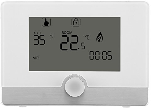 Fdit Regulador de Temperatura de Termóstato Programable Digital para Sistema de Calefacción de Caldera de Pared Socialme-EU(Blanco)