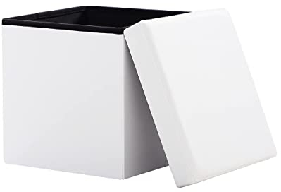 Zedelmaier Sitzhocker Sitzwürfel mit Stauraum Fußbank Truhen Aufbewahrungsbox faltbar belastbar bis 300 kg, Deckel abnehmbar, 38 x 38 x 38 cm,Kunstleder…