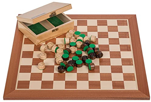 Square - Professionell Dame Set 100 Feld - Mahagoni - Damebrett aus Holz